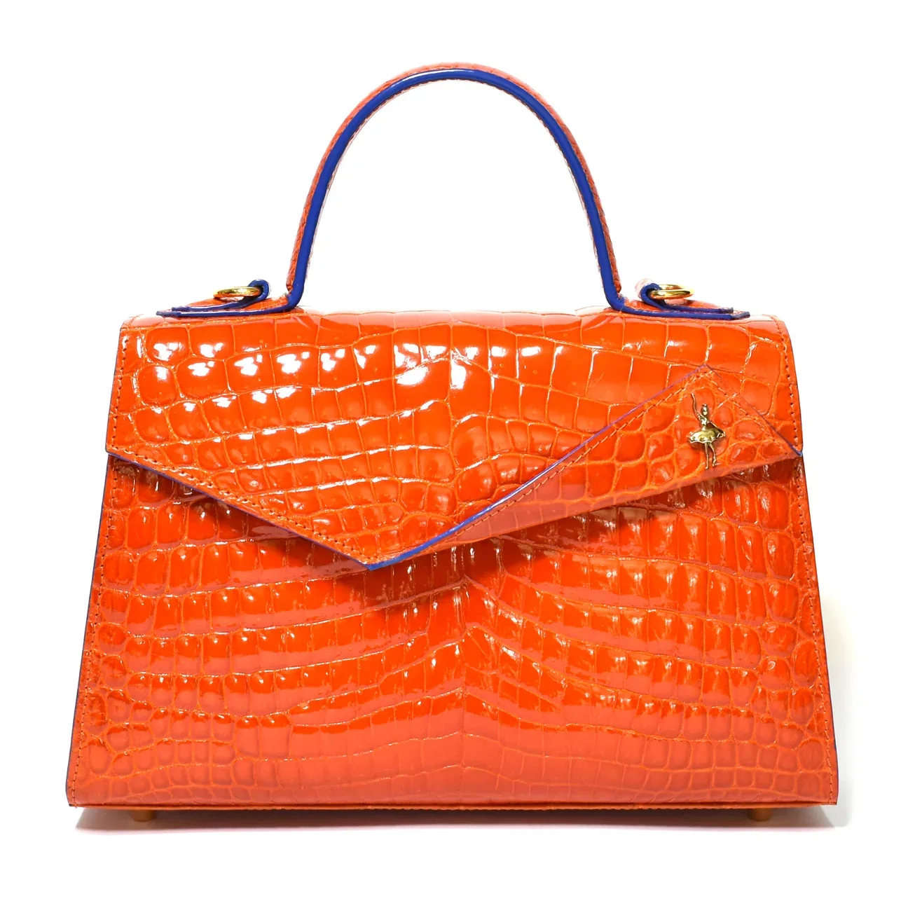 Laura Mini Too in orange Niloticus leather, photograph 1