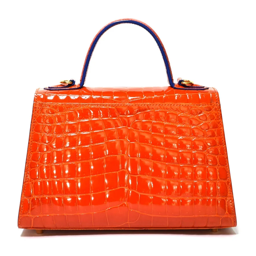 Laura Mini Too in orange Niloticus leather, photograph 3