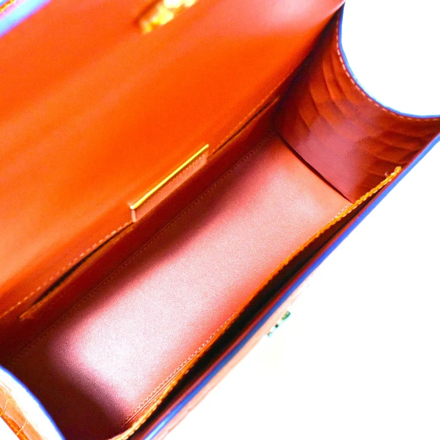 Laura Mini Too in orange Niloticus leather, photograph 4